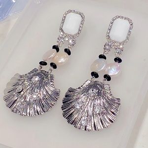 Artisan handmade shell earrings gold or silver